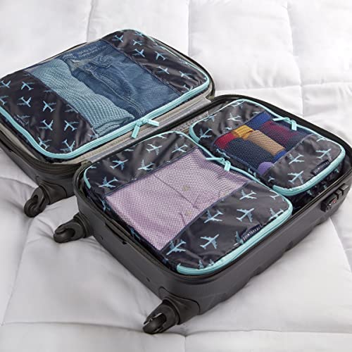 Travel Wise Packing Cubes for Travel (Navy Airplanes)