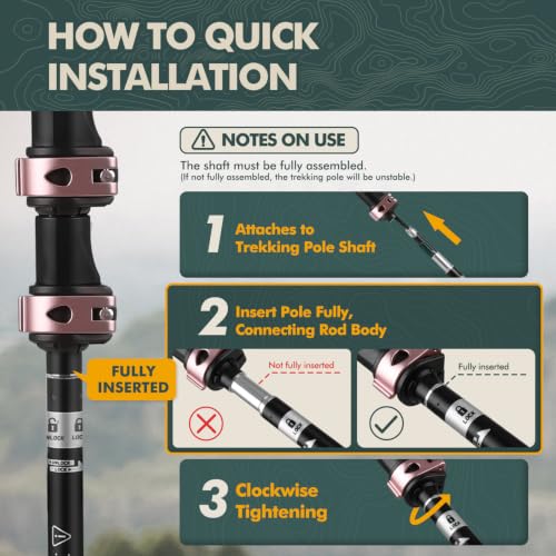 Aluminum Collapsible Trekking Poles with EVA Grips (Pink(2 Poles))
