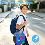 Kids Lunch box Insulated Soft Bag Mini Cooler Back to School Thermal Meal Tote Kit for Girls (Dinosaur)