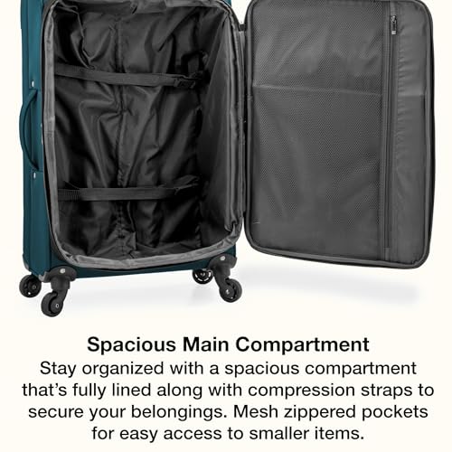 Anzio Softside Expandable Luggage with Spinner Wheels (Teal / 2-Piece Set (22/30))