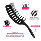 Women's & Men's Wet & Dry Detangler Brush For Styling Wigs & Curly (Gentle Brush / Black)