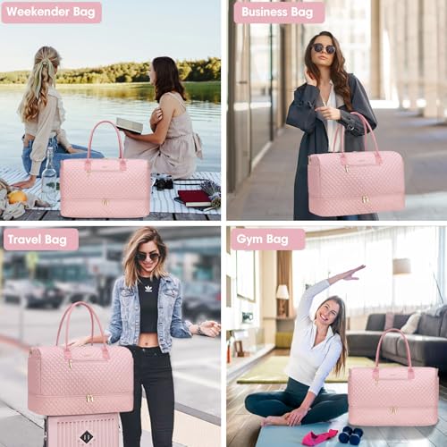 Travel Weekender Bags for Women (1-Pink / 40L-Large)