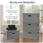 Medium 15" 21 Quart Collapsible Stackable Storage Bins with Lids (Gray1 / Medium -3 Pack)