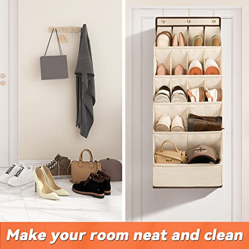 1 Pack Over the Door Shoe Organizers (BEIGE / 18+ Pairs)