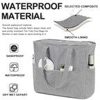 Waterproof Beach Tote Pool Bags for Women Ladies Extra Large Gym Tote Carry On Bag With Wet Compartment for Weekender Travel (Black White Fine Stripes)