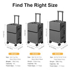 Carry on suitcase Zipperless Luggage (Dark Gray / 24 inch)