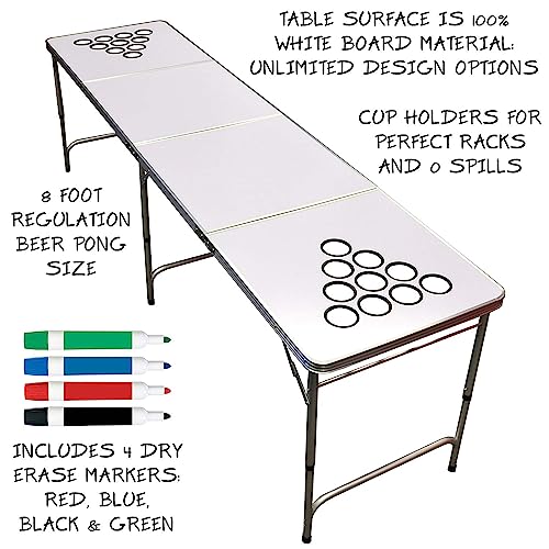 8 Foot Portable Beer Pong (8-Feet / Custom Dry Erase)