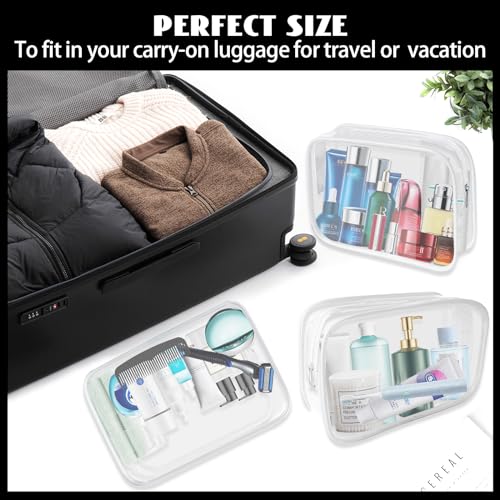 16 Pack Waterproof Cosmetic Bag TSA Approved Toiletry Bag (16pcs White L)