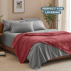 Fleece Blanket Luxury Microplush (Throw/Travel / 24 - Rosewood)