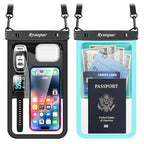 Large Waterproof Phone Pouch Up to 10" (Extra Large [10-inch] / [Black + Mint] Large Waterproof Phone Pouch)