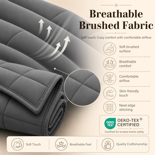 Weighted Blanket for Adults 20lbs (01-dark Grey / 48" x 72" | 20lbs)