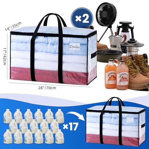 2 Pack Clear Extra Large Moving Bags (Clear / 2 Large)