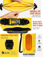 Waterproof Dry Bag with Double Zip (20L / Window / Yellow)
