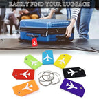 7 Pack Silicone Luggage Tag Baggage Handbag Travel Suitcase Tags with Name ID Card Perfect to Quickly Spot Luggage Suitcase (Set of 7 / Orange)