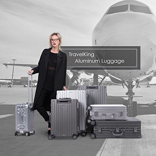 All Aluminum Luggage Zipperless Hard Shell Luggage Case with TSA Lock Spinner Alloy Metal Suitcase (Silver / 24")