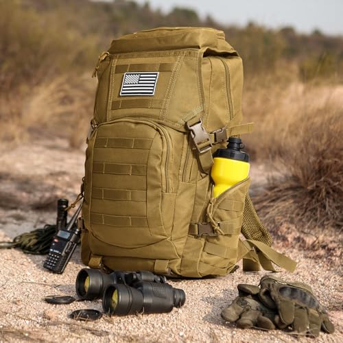 35L Military Tactical Backpack for Men (Khaki / Medium-35L)