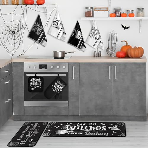 10 Pcs Halloween Kitchen Decor Accessories Set Witch Style (Black / Halloween Witch)