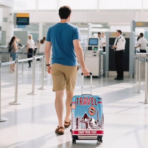 Travel Luggage Cover Suitcase Cover Protector Skins 18 (Tourist Attraction A28 / M (for 22--24 inch luggage))