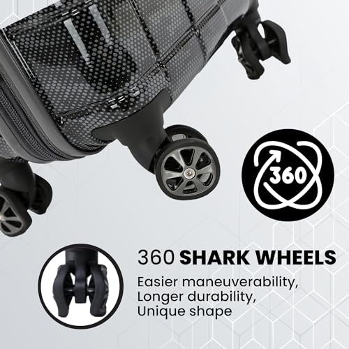 Matrix 20 Inch Expandable Hardside Upright Suitcase with 360° Spinner Wheels (Gray/Black / Carry-On)
