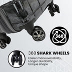 Matrix 29 Inch Expandable Hardside Upright Suitcase with 360° Spinner Wheels (Gray/Black / Large Checked)
