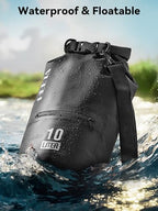 Waterproof Dry Bag Backpack with Zippered Pocket (Black / 5L)