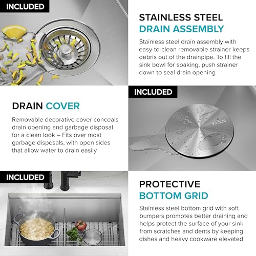 Stainless Steel 33 in Double Bowl Undermount Kitchen Sink KWU112 (Stainless Steel / 33 inch / Double Bowl Sink)