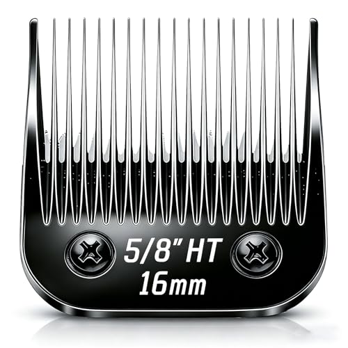 Dog Grooming Replacement Blades Compatible with Andis Dog Clippers (Black-5/8"HT / Black)