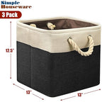 13" x 13" Large Fabric Storage Cubes (Black / 13" Cube - 13" x 13" x 12.5")