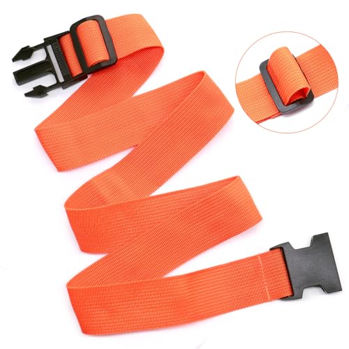 4 Pack Luggage Connector Straps for Carry On Bag Multiple Suitcases (4Pcs Orange / 45 In Connect)