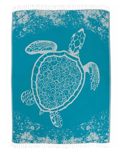 Turkish Beach Towel (X-Large / Crush Turtle Teal)