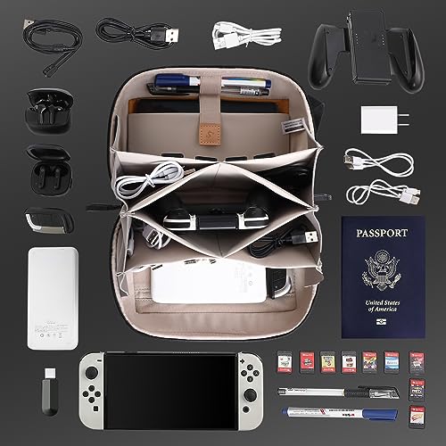 Electronic Organizer Travel Case Bag for Cables (Black / Plus)