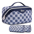 Travel Makeup Bag Cosmetic Bags for Women (D-5-Deep Blue)