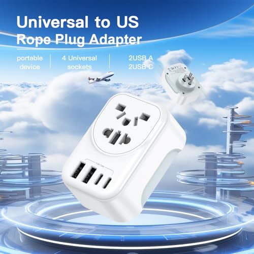 World to US Canada Travel Plug Adapter (Type B - USA/Japan)