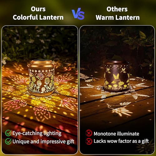 Butterfly Solar Lantern Lights with Colorful Projection (Butterfly-C)