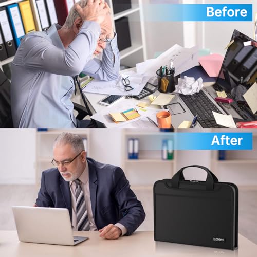 Accordion File Organizer (Black / 14.2" x 10.4" x 2",Colorful)