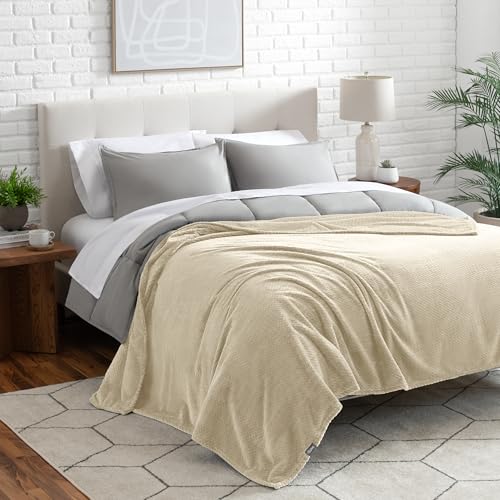 Fleece Blanket Luxury Microplush (Full/Queen / 27 - Chevron Oyster)
