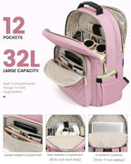 Laptop Backpack for Women (Light Pink / 17-Inch)