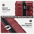 Lightweight Luggage with TSA Lock (Medium(24in) / Wine Red)