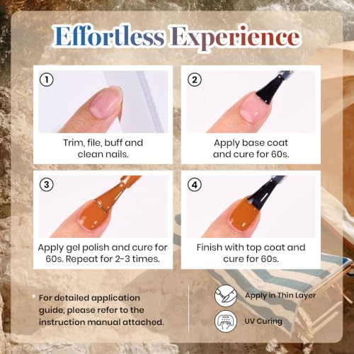 Beetles Fall Gel Nail Polish Set (A - Brown Red Orange | Vintage Riviera)