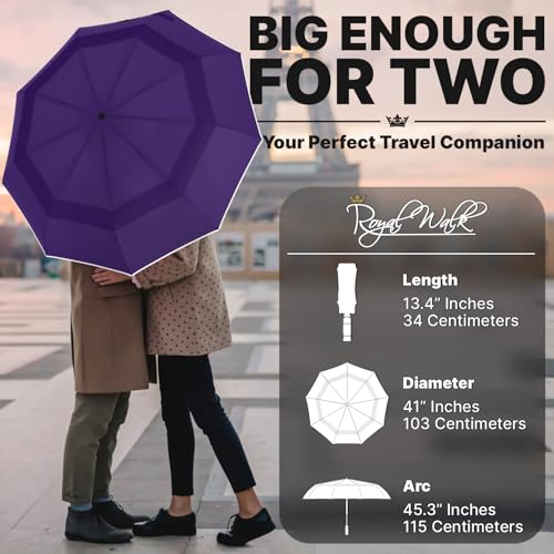 Compact Travel Umbrella for Rain (Purple)