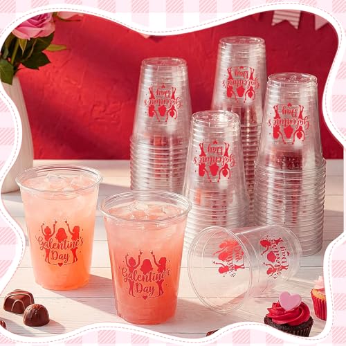 36 Pcs Galentine's Day Plastic Cups 12 oz for Party (Valentine's Day)