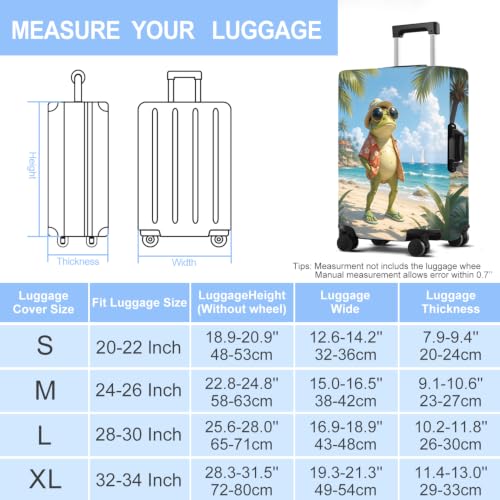Luggage Cover Washable Suitcase Protector Anti (Beach Frog / M(fits 24-26Inch suitcase))