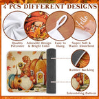 10 Pcs Fall Pumpkin Kitchen Decor Set Kitchen Towels Pot Holders Oven Mitts and Rugs Set Thanksgiving Towels for Baking Cooking BBQ Autumn Home (White, Orange / Maple Leaf)
