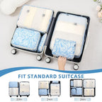 8 Set Packing Cubes Luggage Packing Organizers for Travel Accessories (Blue paisley / 8 Set)