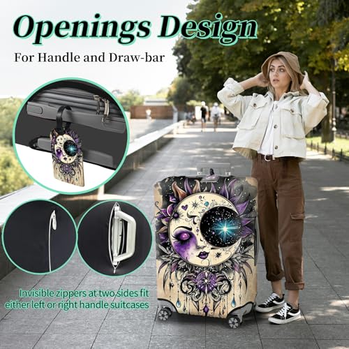 Luggage Cover Plus Suitcase Protector (Gothic Moon Face / XL)