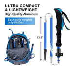 Lightweight Collapsible Trekking Poles Folding Hiking Sticks (Blue 115-135cm)