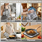 Grey Floral Kitchen Decor Set (Gray Rose)