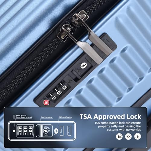 29 Inch Aluminum Frame Checked Luggage Top Opening (Dark Blue / 29 Inch)