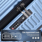 29 Inch Aluminum Frame Checked Luggage Top Opening (Dark Blue / 29 Inch)