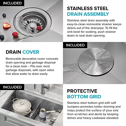 Stainless Steel 30 in Double Bowl Undermount Kitchen Sink KWU112 (Stainless Steel / 30 Inch / Double Bowl Sink)